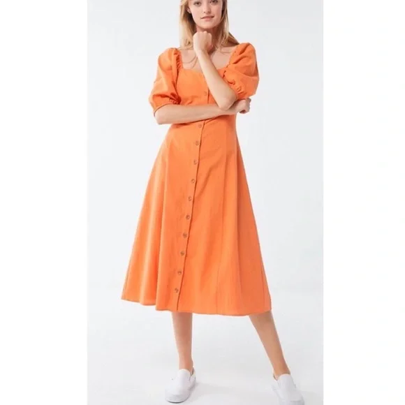 knee length dresses for ladies Urban Outfitters UO Spencer Polo Shirt Midi Dress